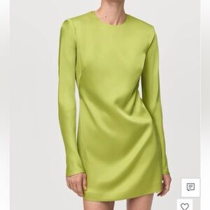 Mango Lime Green Long Sleeve Dress